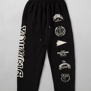 YoungLA Black Immortal Killer Joggers-Graphic Sweatpants